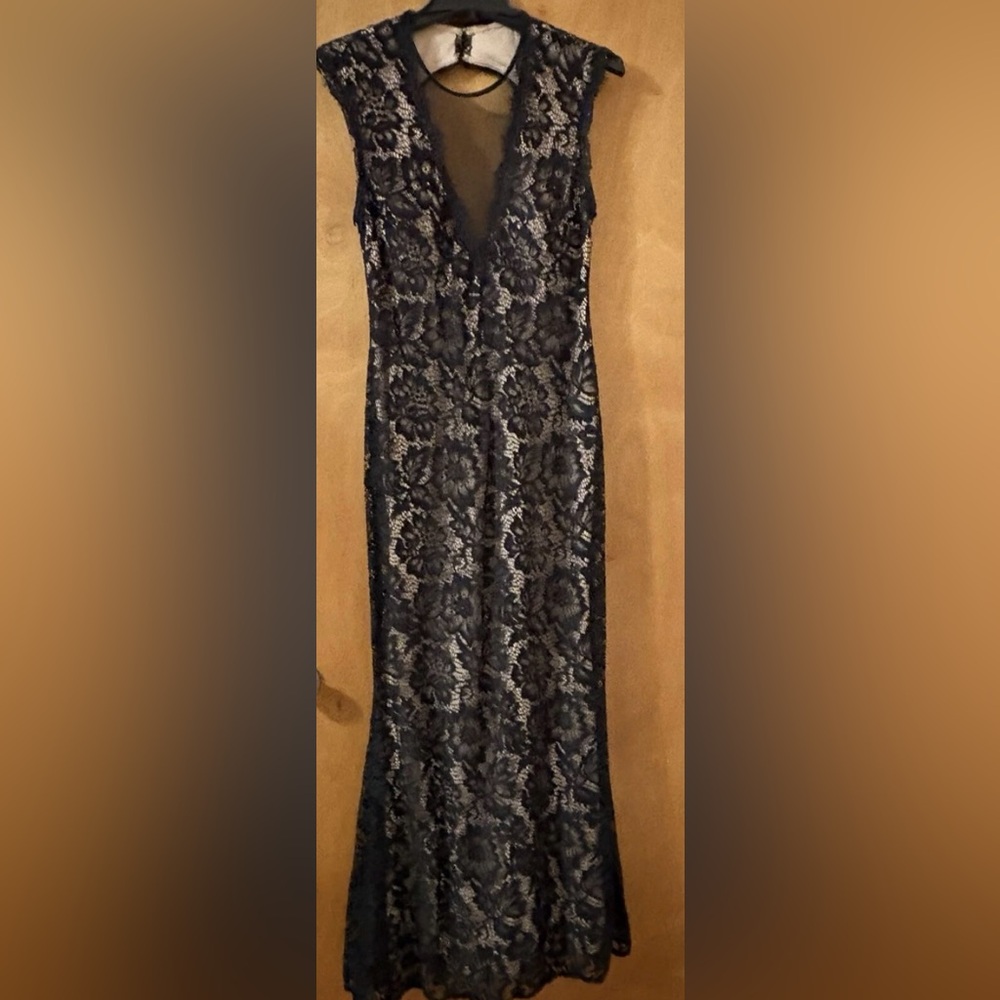 Betsy & Adam Black Lace Pencil Dress